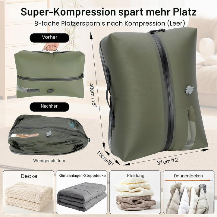 Vakuumbeutel TPU, Kompressionsbeutel mit Ventil für Pumpe oder manuelles, aus 70D Nylon, wasserdicht