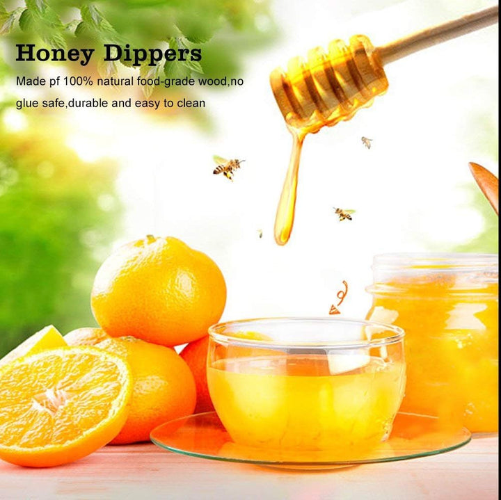 Fdit 50 Pcs/Satz Haushalt Holz Tragbare Mini Marmelade Honig Dipper Jar Dispensing Sammeln Rührstab
