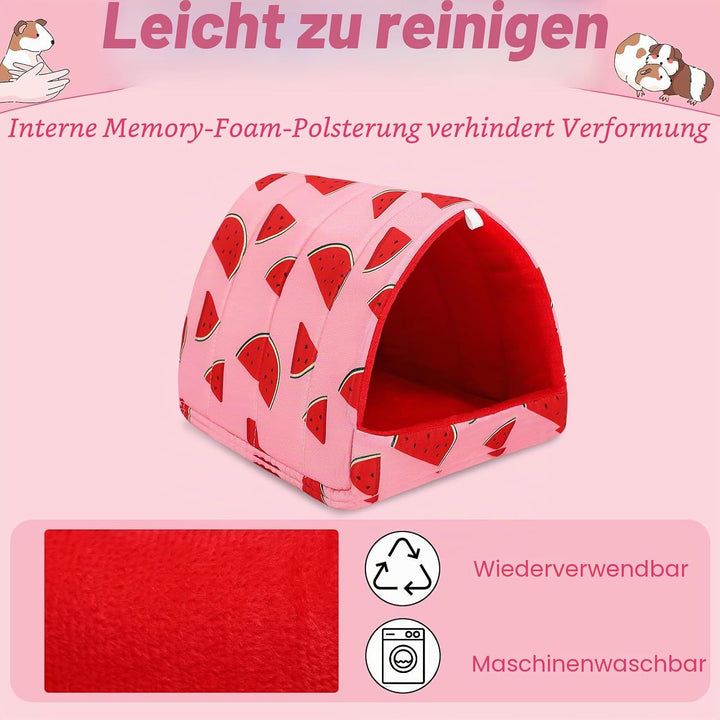 UPINS Meerschweinchenbett, Meerschweinchenversteck waschbar, Kleintierhaus, Käfigzubehör für Zwergka
