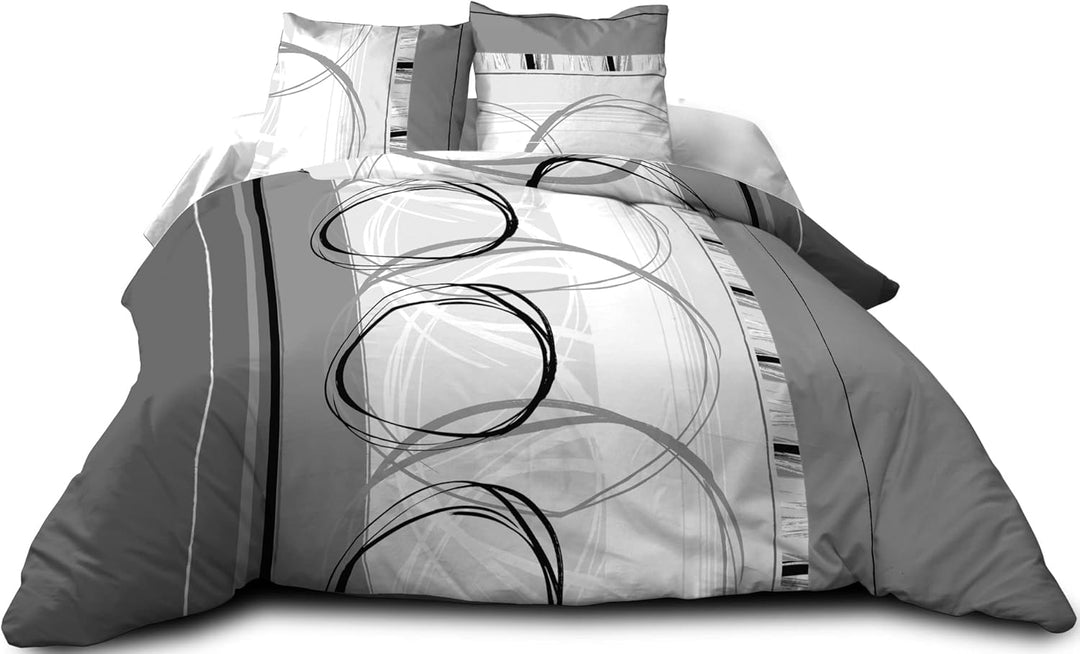 Le linge de Jules Doppelbett, Baumwolle, grau Doppelbett Grau, Doppelbett Grau