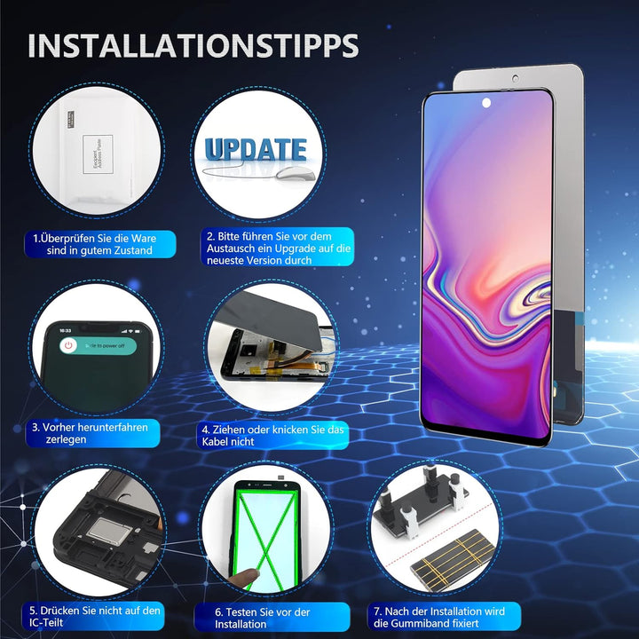 RongZy Kompatibel mit Xiaomi Redmi Note 9S/Redmi Note 9 Pro Ersatz Bildschirm LCD Display und Touchs