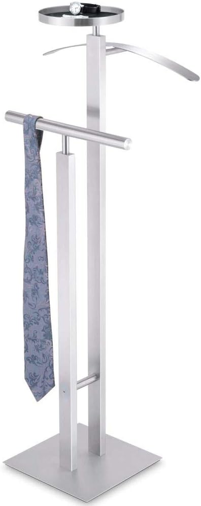 ZACK Kleiderständer - Modern, Silber, Metall, Edelstahl, 108 x 46.5 x 30 cm, für Kleidung, Schuhe, H