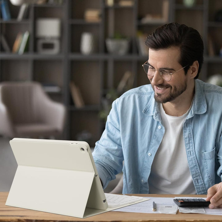 Tastatur Hülle für iPad 9. Generation 10,2 Zoll mit Stifthalter, Magnetisch Bluetooth Abnehmbarer Ta