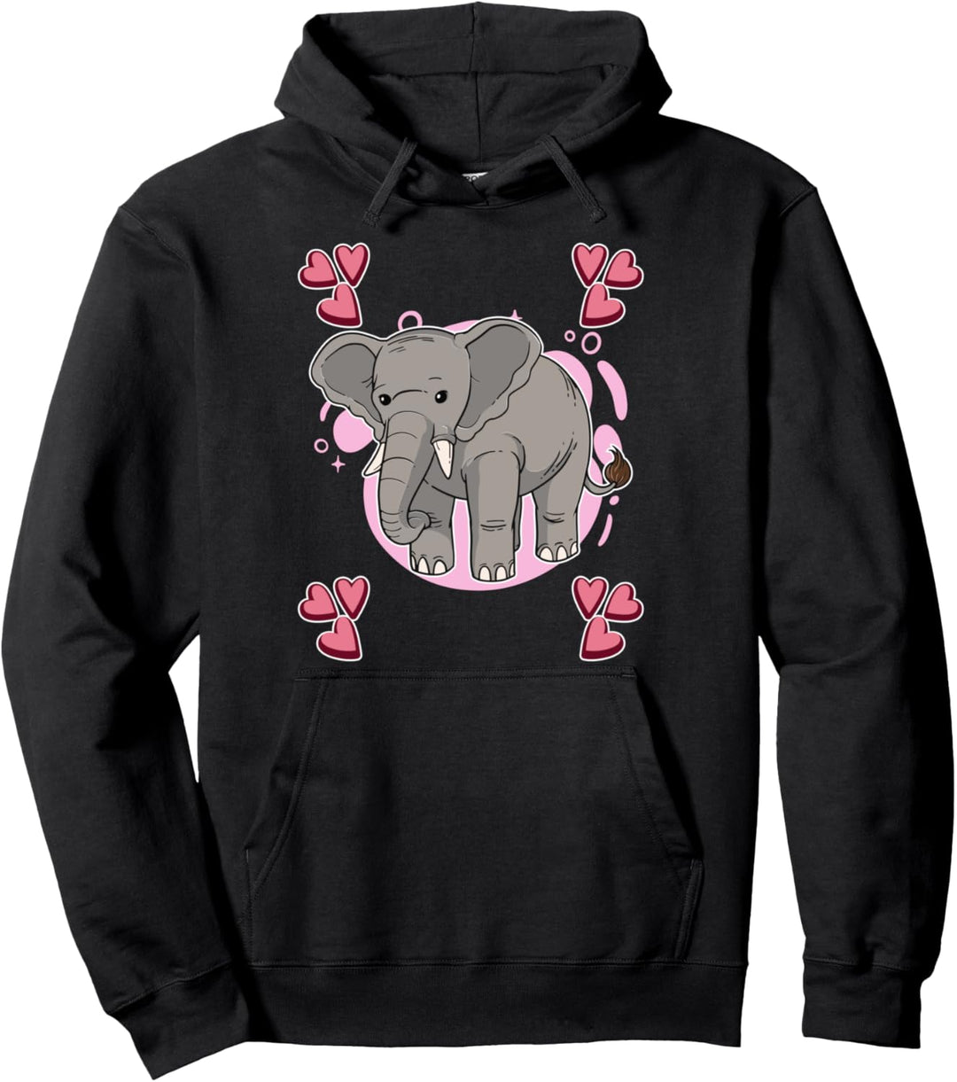 Damen Elefanten Zeichnung Mädchen Elefanten Pullover Hoodie