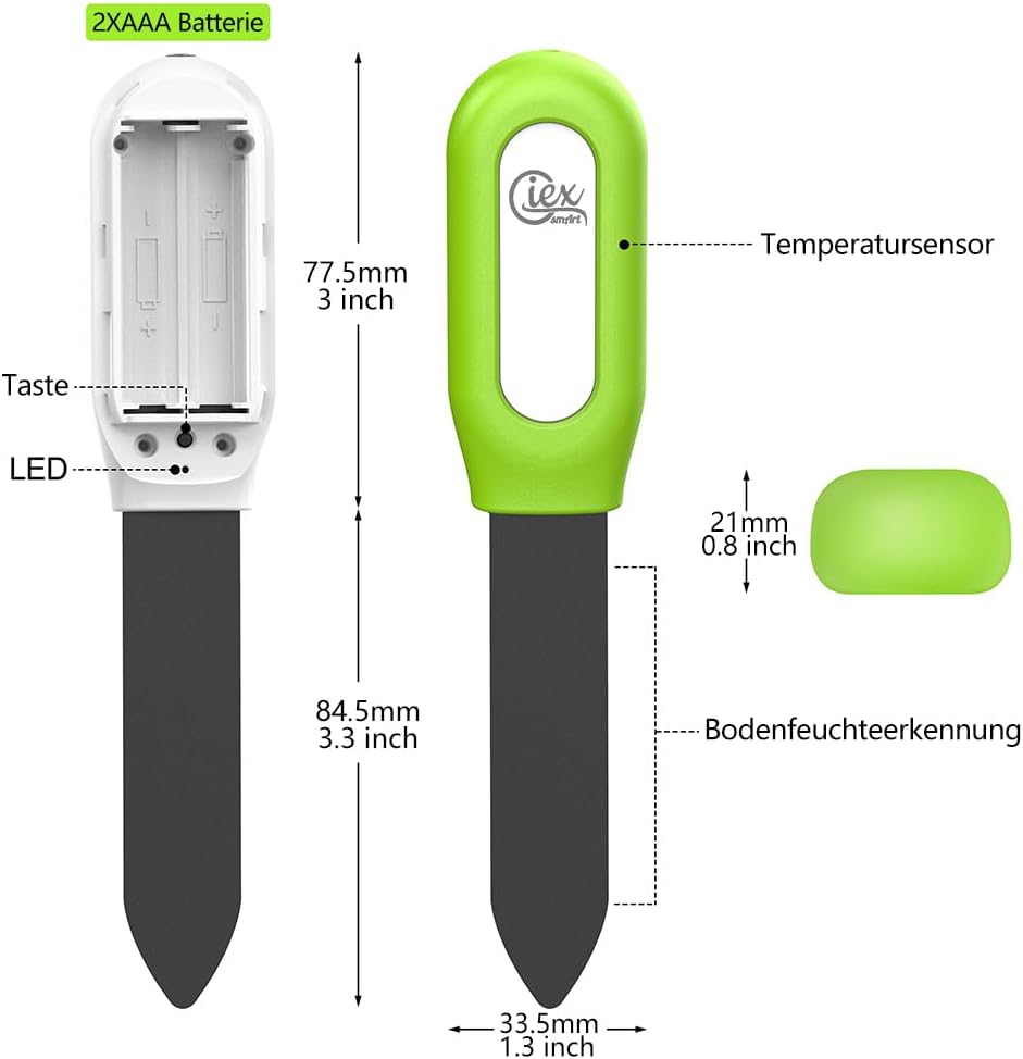 ZigBee Bodenfeuchtigkeits- & Temperaturmesser für den Garten, kompatibel mit Tuya Smart App ZHA ZIGB