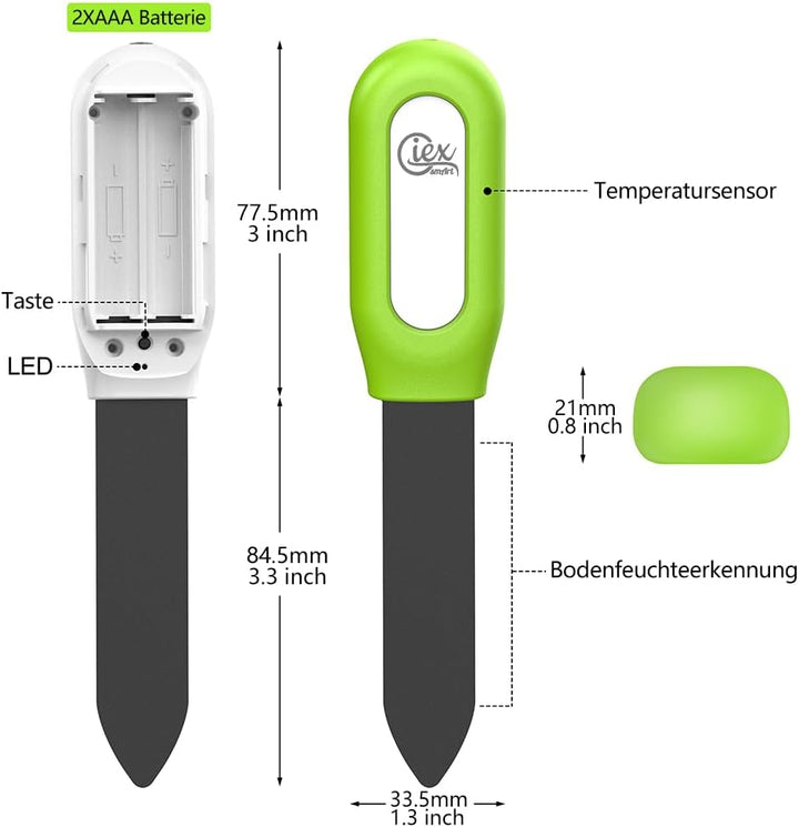 ZigBee Bodenfeuchtigkeits- & Temperaturmesser für den Garten, kompatibel mit Tuya Smart App ZHA ZIGB