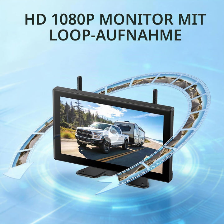eRapta 10“ Magnetisch Solar Rückfahrkamera Kabellos Kits 10 Zoll, 1 Kamera, 10 Zoll, 1 Kamera