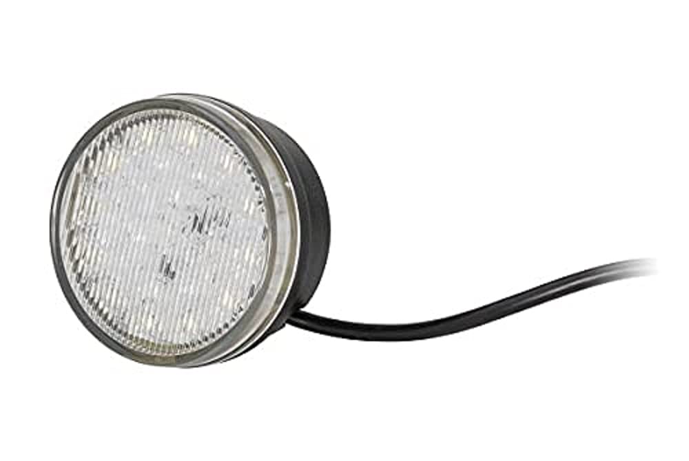 HELLA - LED-Tagfahrleuchte - 83mm - 12V - rund - Lichtscheibenfarbe: glasklar - LED-Lichtfarbe: weis