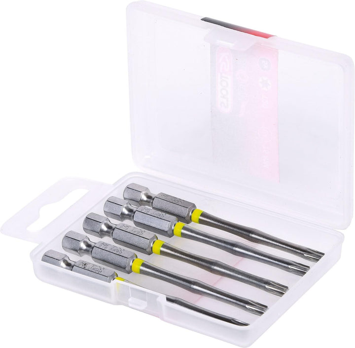 KS Tools 9183561 Torsion power Bit TX, 75 mm, T20 1/4 (5 Stück), Chrom Satiniert, 4042146478080