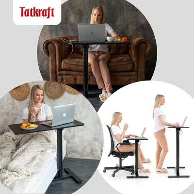 Tatkraft Bliss Airlift Pneumatischer Sitz-Steh Laptoptisch mit Rädern, Höhenverstellbar 74-115 cm Mü