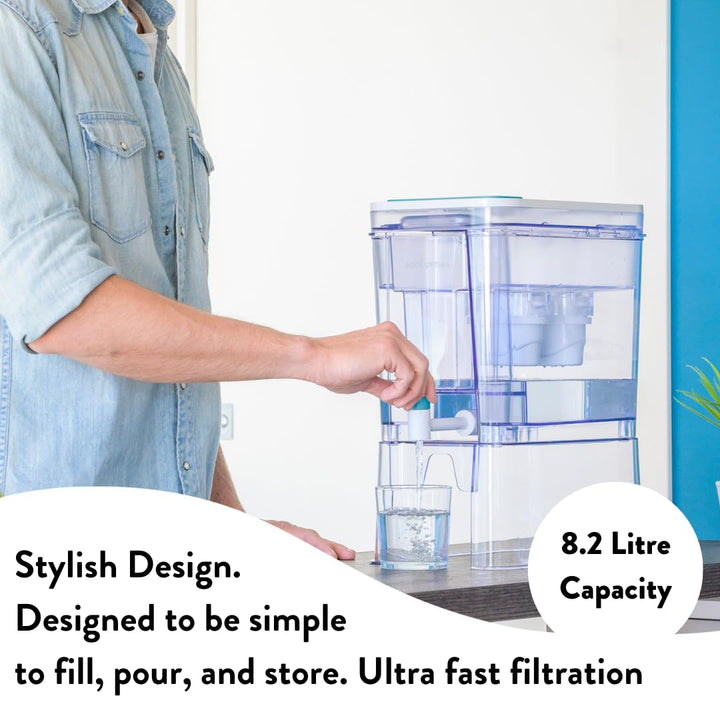 Aqua Optima Laica WD1001 Filtered Water Tank 8,2 l mit 6 Filtern für Fridge oder Counttop Water Disp