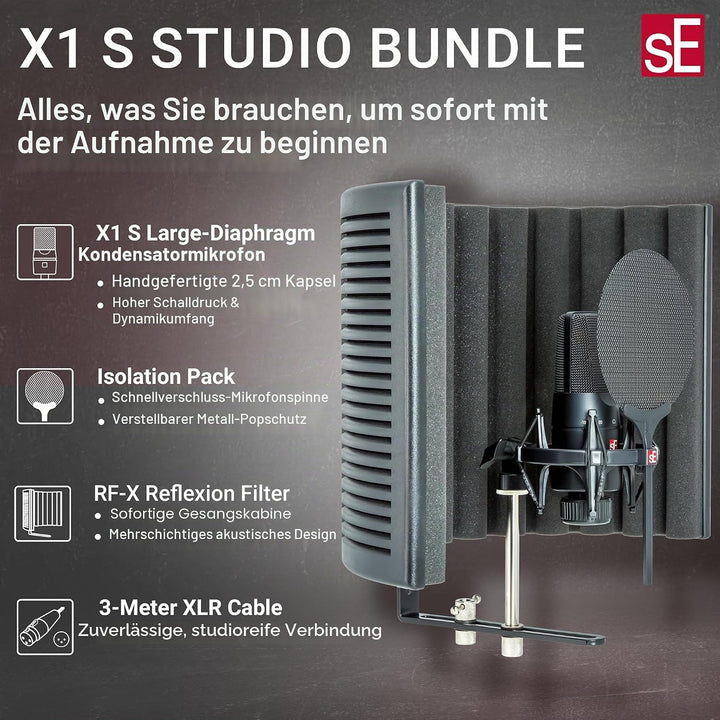 SE ELECTRONICS X1 S Mikrofon und Akustik Panel Set schwarzes, schwarzes