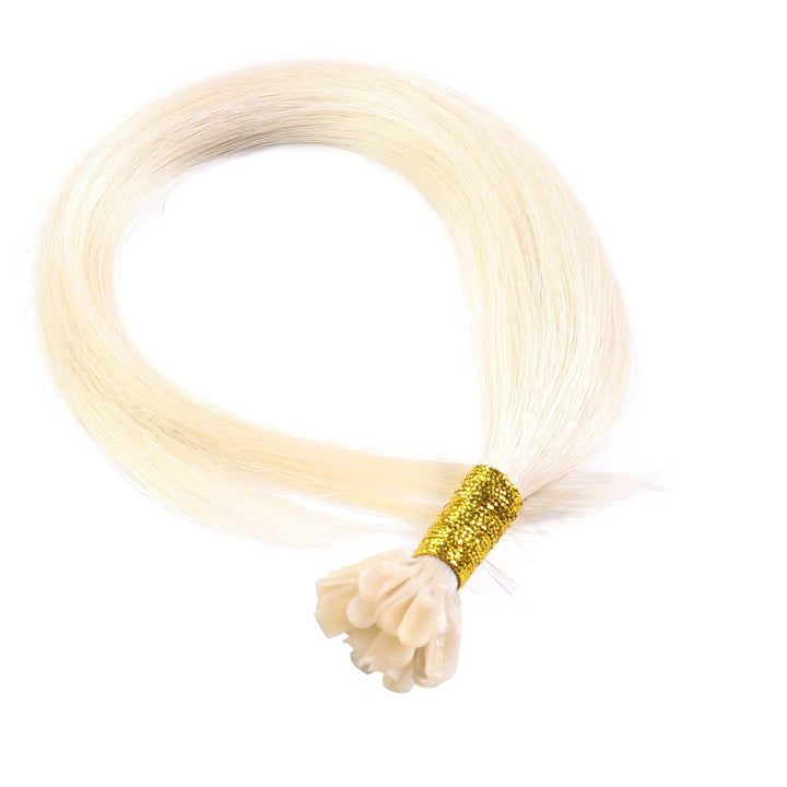 hair2heart Premium Extensions Echthaar Bondings glatt - 50 Strähnen 0.8g 40cm 10/0 hell-lichtblond #