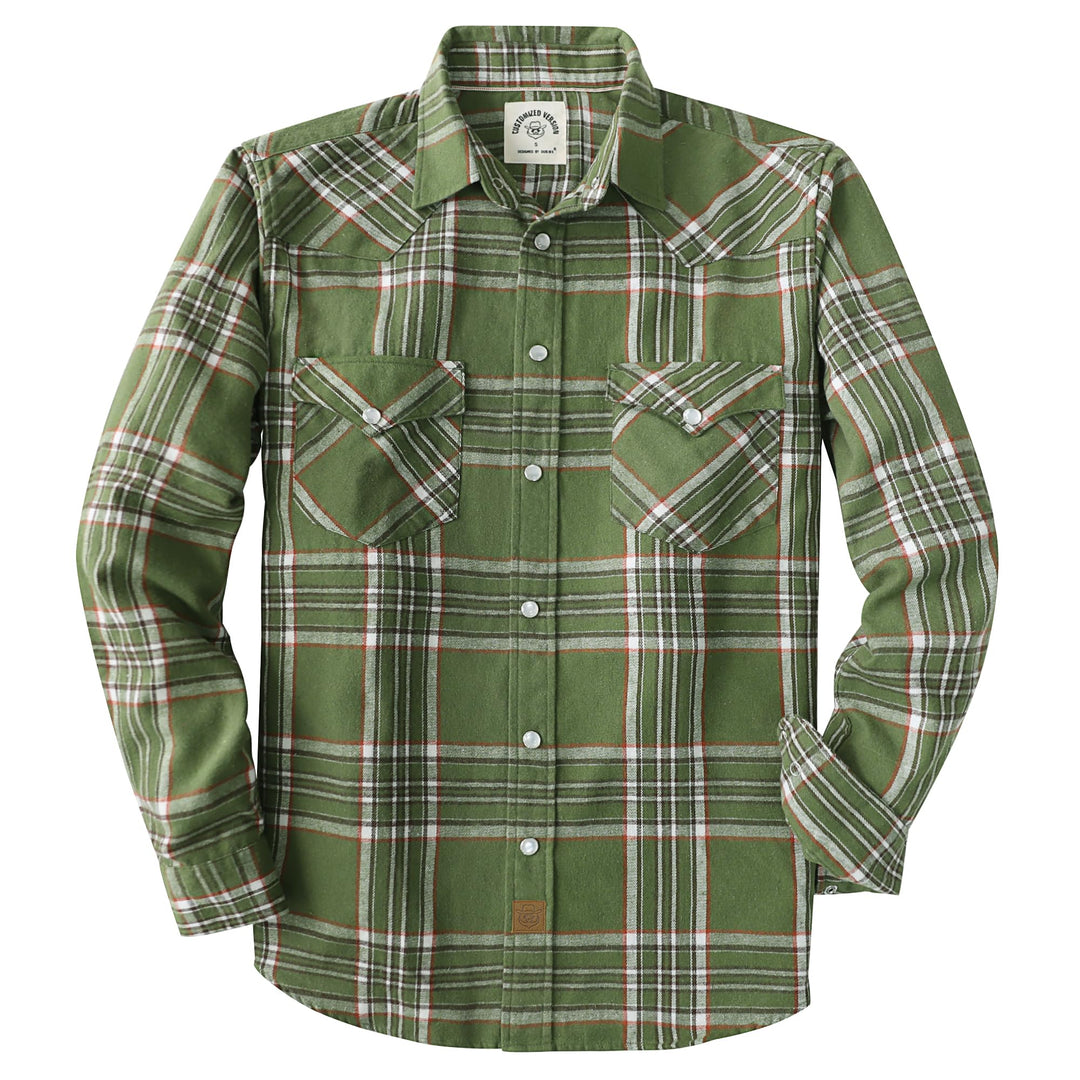 Dubinik® Herren Flanellhemd Flanellhemd Herren Kariert Western Cowboy Vintage Langarm Druckknöpfe Ba