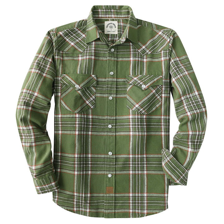 Dubinik® Herren Flanellhemd Flanellhemd Herren Kariert Western Cowboy Vintage Langarm Druckknöpfe Ba