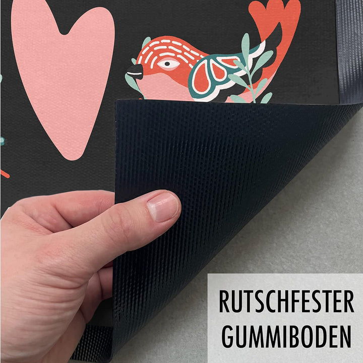 Trendation - Willkommen Vogel Grafik Fussmatte Geschenk Schöne Fussmatte Aussen und Innenbereich 60x