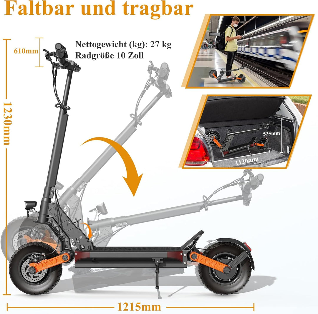 JOYOR E Scooter S Serie, Elektroroller, Fährt 40-90 Km, 48/60V 13/18/26Ah, Mit Doppelter Stossdämpfu