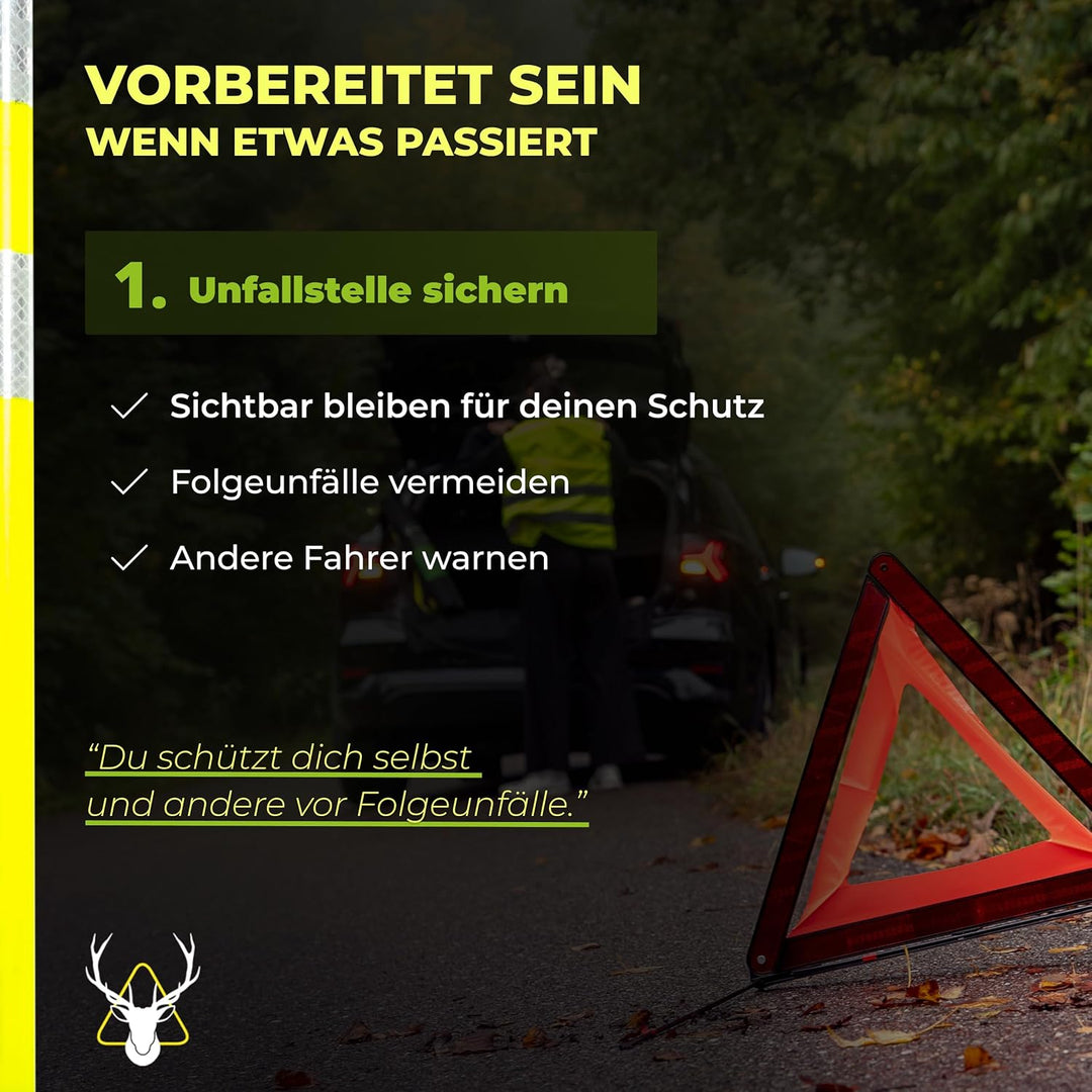 Classic - Stressfrei [Passt in jedes Auto] Sofort einsatzbereit | Wildunfall-Set fürs Auto Zubehör H