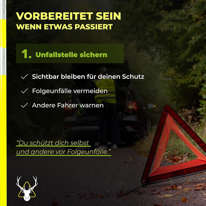 Classic - Stressfrei [Passt in jedes Auto] Sofort einsatzbereit | Wildunfall-Set fürs Auto Zubehör H