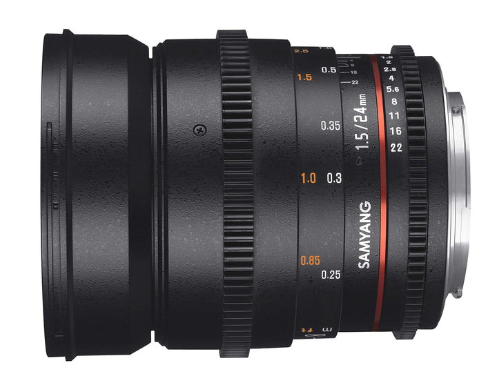 Samyang 24/1,5 Objektiv Video DSLR II MFT manueller Fokus Videoobjektiv 0,8 Zahnkranz Gear, Weitwink