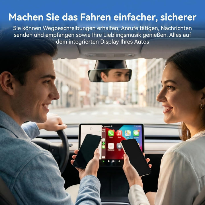 D7 USB-C Wireless CarPlay Android Auto Adapter 2-in-1 (2026) | Kabelloser Dongle für Wired CarPlay &