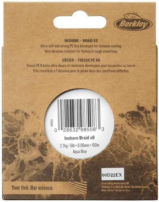 Berkley Nautil Inshore Braid Angelschnur AquaBlue - 0.30MM-18.1kg-300m Aquablue, AquaBlue - 0.30MM-1