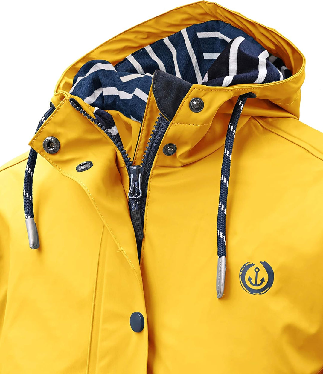 Damen Regenmantel Friesennerz 620 | halblanger wasserdichter Regenparka | winddicht mit maritimen, w