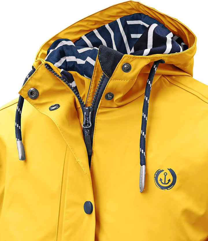 Damen Regenmantel Friesennerz 620 | halblanger wasserdichter Regenparka | winddicht mit maritimen, w