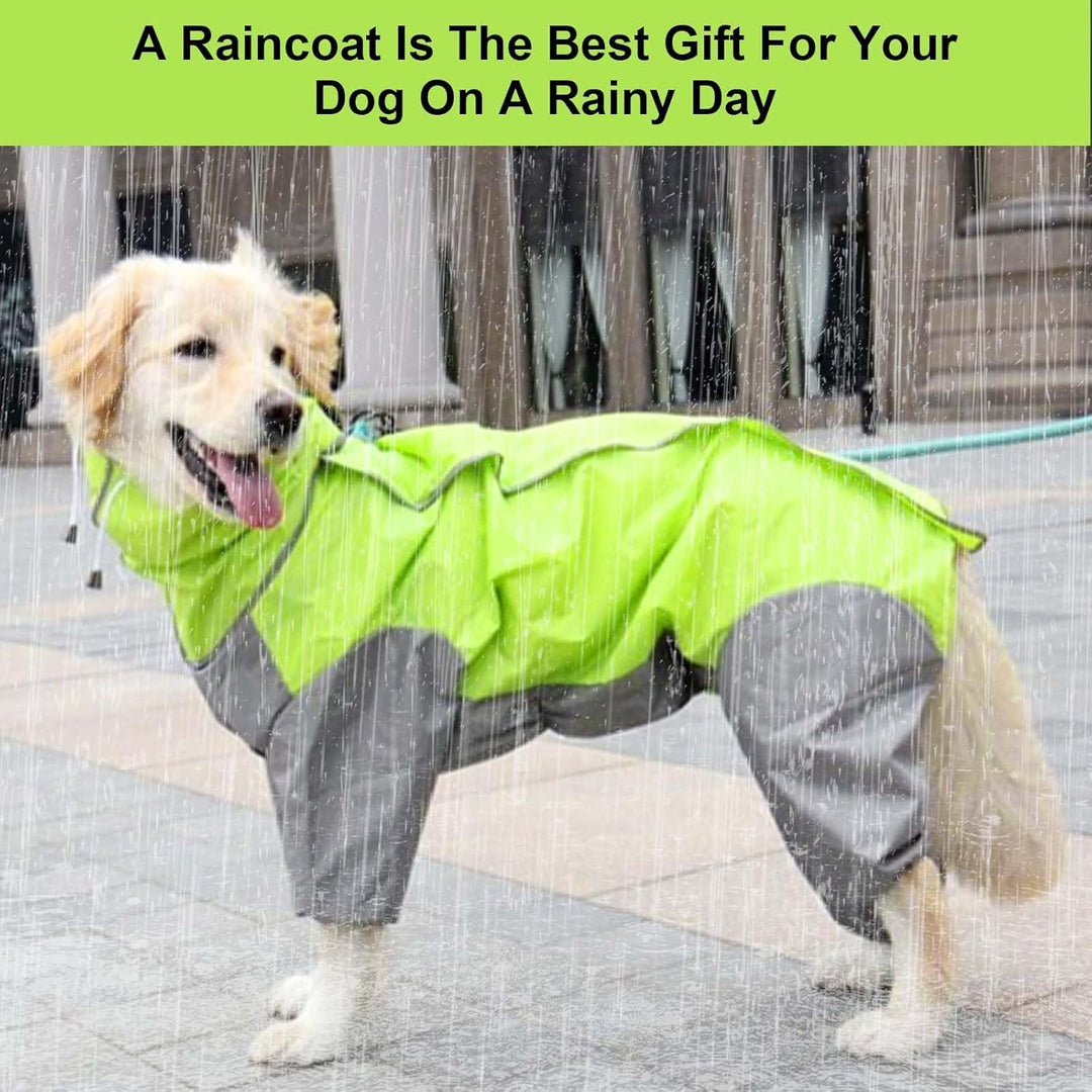 Regenmantel für Hunde,Hunderegenmantel,Wasserdichter Hundemantel mit Kapuze,Leichte Regenjacke Hund