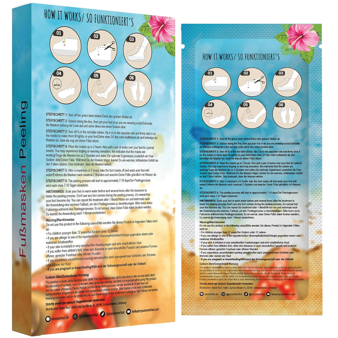 Summer Foot Premium Hornhaut-Entferner - Hornhaut Fussmaske für weiche Füsse - Anti Hornhaut-Socken