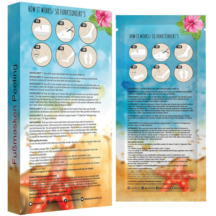 Summer Foot Premium Hornhaut-Entferner - Hornhaut Fussmaske für weiche Füsse - Anti Hornhaut-Socken