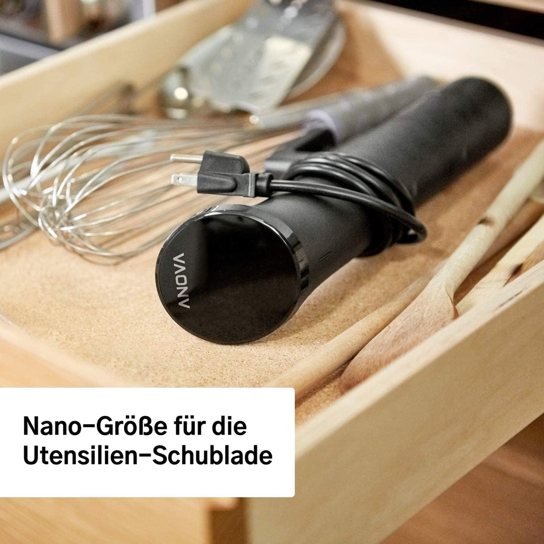 Anova Präzisionskocher Nano AN400-EU00, Precision Cooker, Sous Vide, WiFi, inkl. Typ-C-Stecker für E