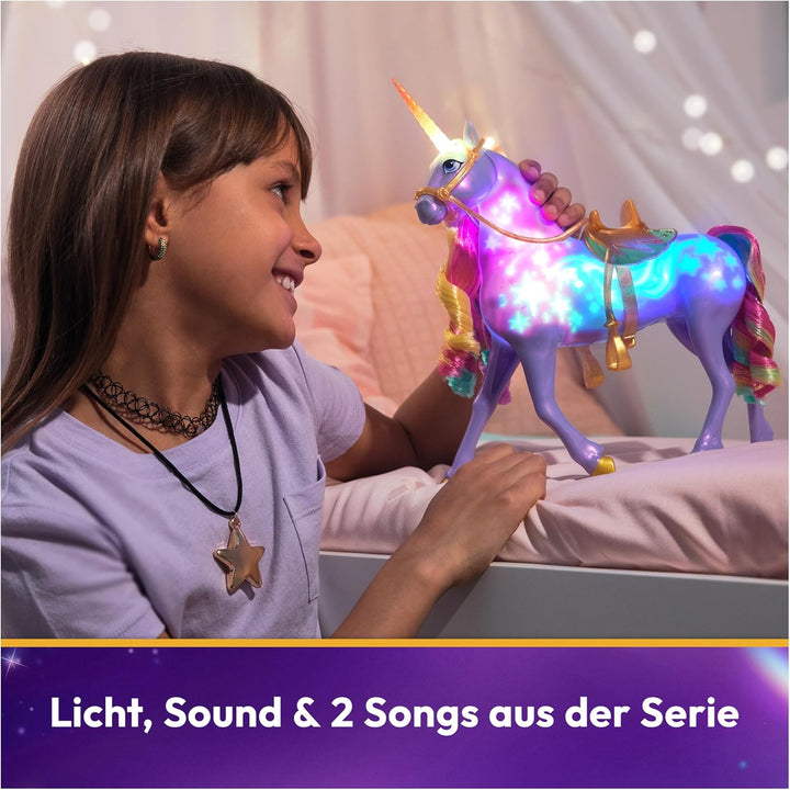 Unicorn Academy Licht-Magie Wildstar - mit Lichteffekten und Musik, ca. 28 cm grosses Einhorn zur be
