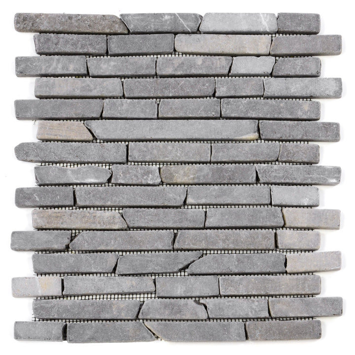 DIVERO 11 Fliesenmatten Naturstein Stäbchen Mosaik Fliesen aus Marmor für Wand und Boden grau á 29 x