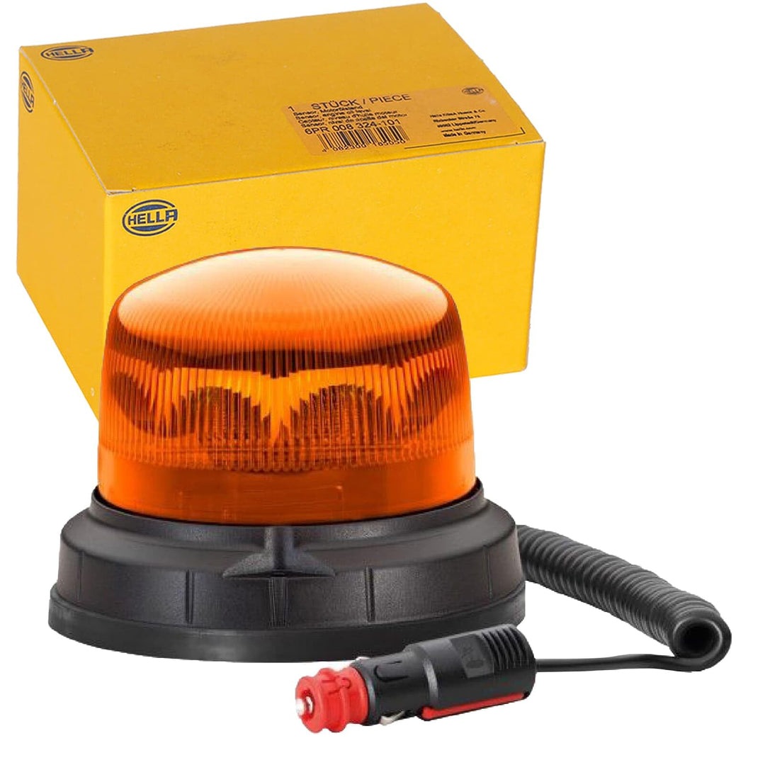 HELLA - LED-Blitz-Kennleuchte - RotaLED Compact - 12/24V - gelb - Magnetbefestigung - Kabel: 200mm -