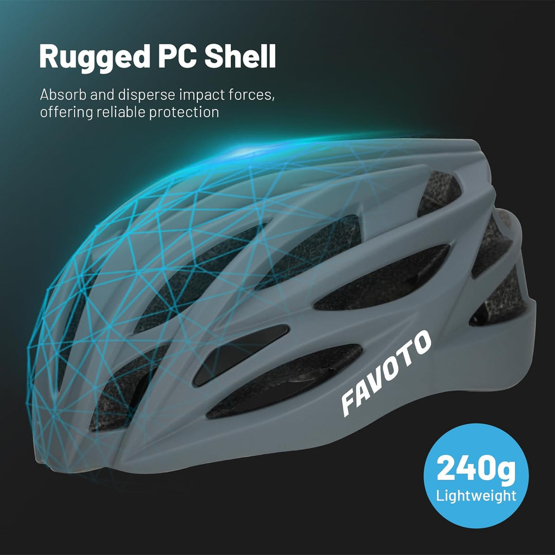 Favoto Fahrradhelm für Erwachsene Fahrrad Helmet mit Abnehmbarer Innenfutter Verstellbar Rennradhelm