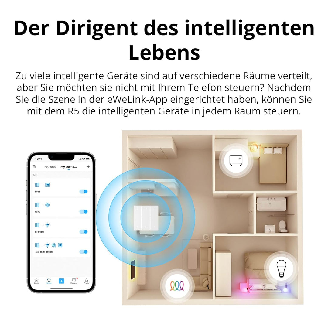 SONOFF SwitchMan R5W Wlan Scene Controller,Smart Home Szenen Fernbedienung 6 Tasten Funkschalter, Ar