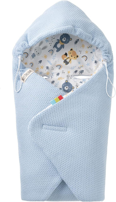 Baby Einschlagdecke Babyschale Winter Strickdecke Kinderwagendecke Fusssack Baby 100% Baumwolle mit