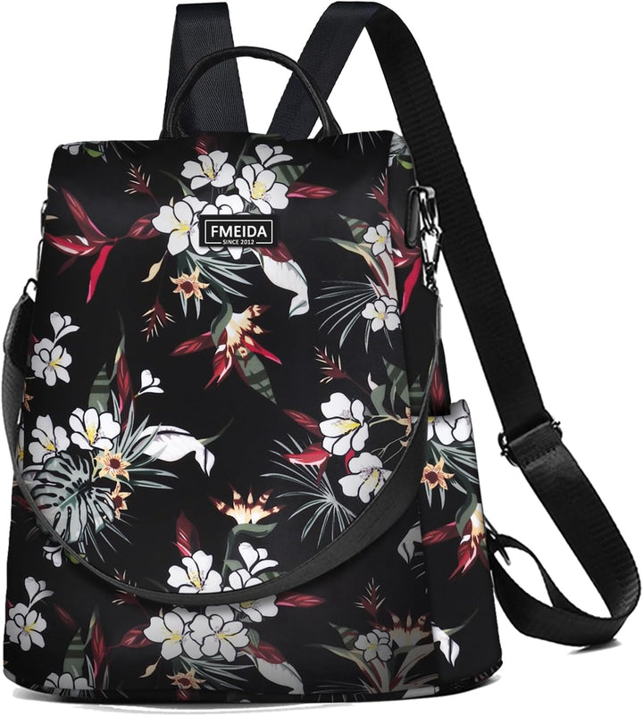 Fmeida Rucksack Damen Anti Diebstahl Nylon Handtaschen Wasserdichte 2 in 1 Schultertasche Casual Day