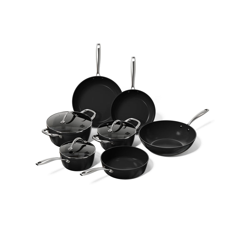 Cook & Pan - Signature Topfset und Pfannenset, 7-teilig-Induktionsgeeignet-PFAS frei Keramik-Beschic