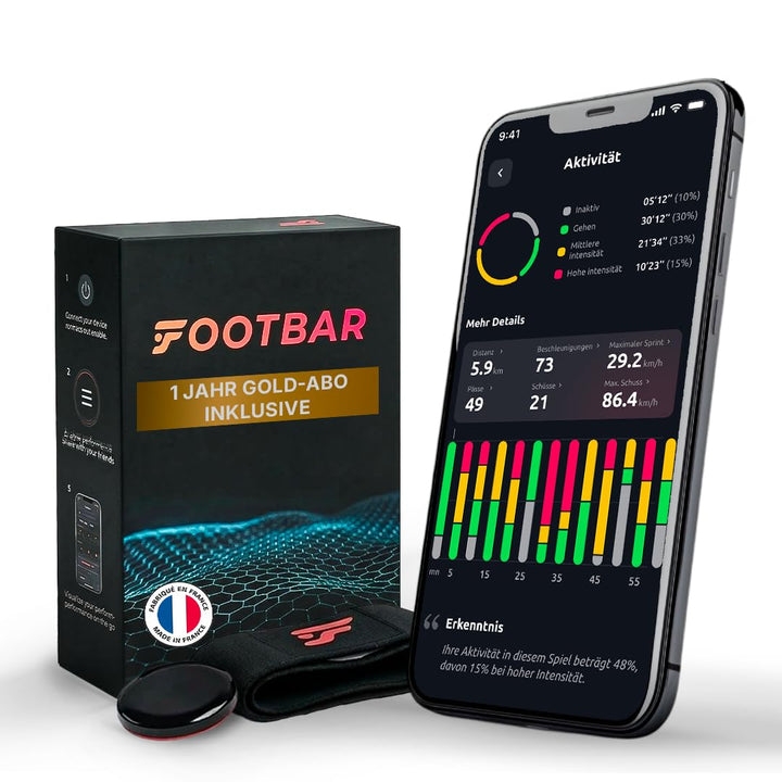 Footbar Meteor Aktivitätstracker für Fussball, Tracking und Bewertung der Fussballleistung und des S