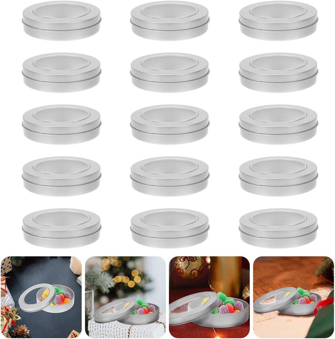 PRETYZOOM 10 StüCk PläTzchendosen Aus WeissBlech Kleine Blechdosen Mit Deckel Runde Aufbewahrungsbox