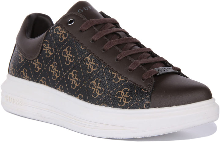 GUESS Herren Vibo Sneaker, Brown Ocker