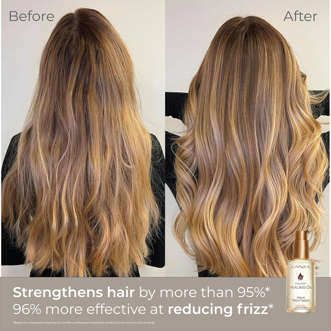 L'ANZA Keratin Heilöl Haarbehandlung (50 ml), Regeneriert, Belebt & Nährt Trockenes, Geschädigtes Ha