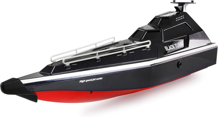 Amewi Black Turbo Militärboot mit Jetantrieb 28km/h 420mm RTR schwarz, Schwarz