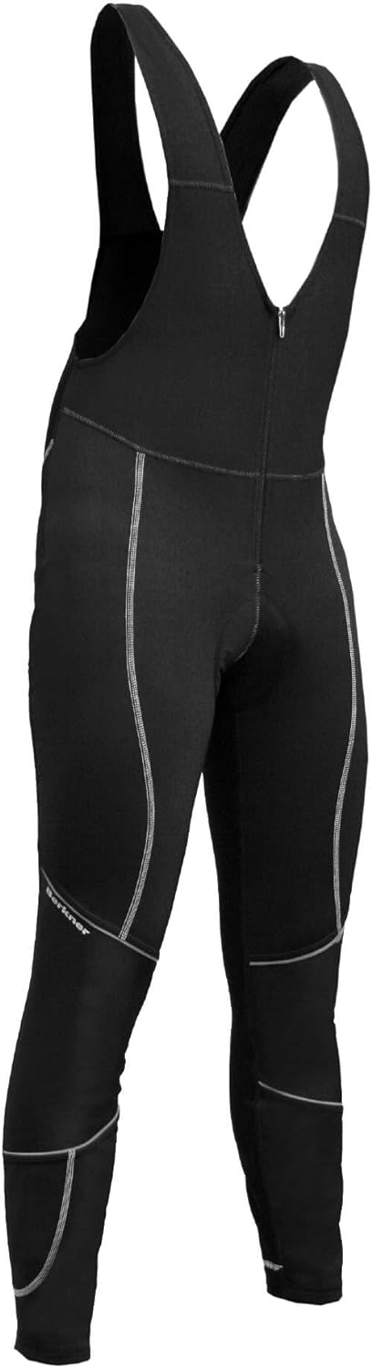 BERKNER Radhose Bikehose Trägerhose lang Model: Joshua (schwarz-grau, 5XL)