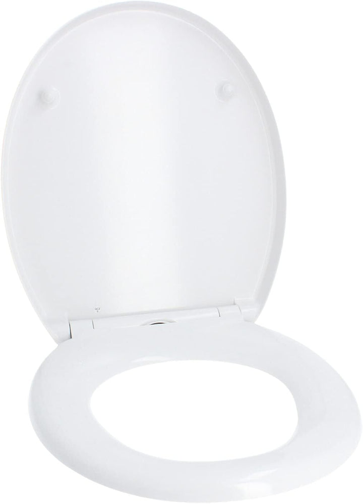 Hydroland Absenkbarer Toilettendeckel D1 Prestige Antibakteriell Oval Weiss | WC Sitz mit Absenkauto