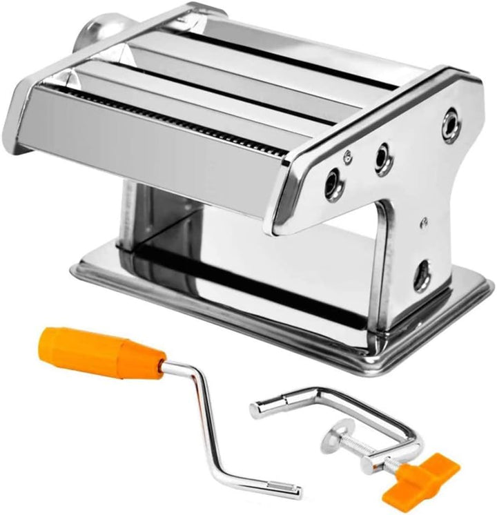 Manuelle Nudelmaschine Pasta Maker, Manuelle Manuell Edelstahl Pasta Walze Maschine mit Klemme Dicke