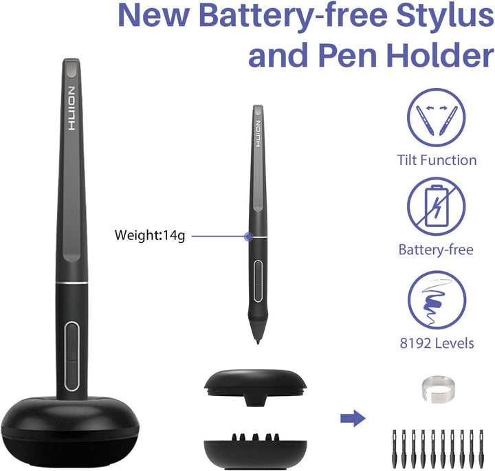 HUION KAMVAS PRO 13 Grafiktablett mit Display 13,3 Zoll Grafikzeichnungsmonitor, voll laminiert, mit