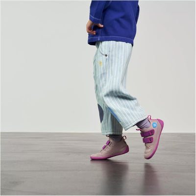 Affenzahn Barfussschuh Leder Buddy mit Klettverschluss Weich rutschfest Flexibel Reflektierend für J